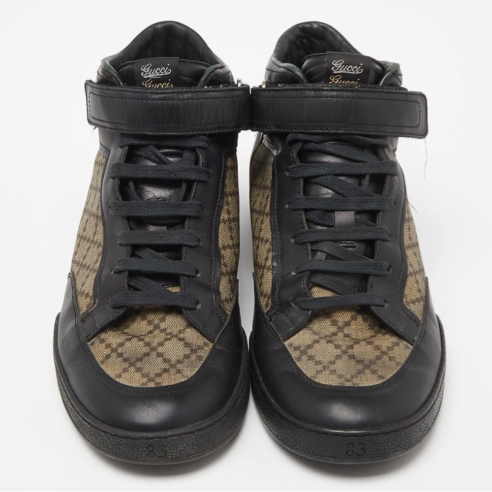 Gucci Men's Black and Brown High-Top Sneakers - Picture 4 of 7